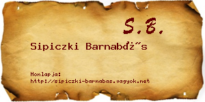 Sipiczki Barnabás névjegykártya